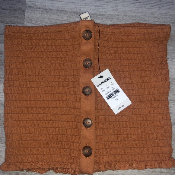 Express Dusty Brown Tube Top XS - Picture 3 of 4